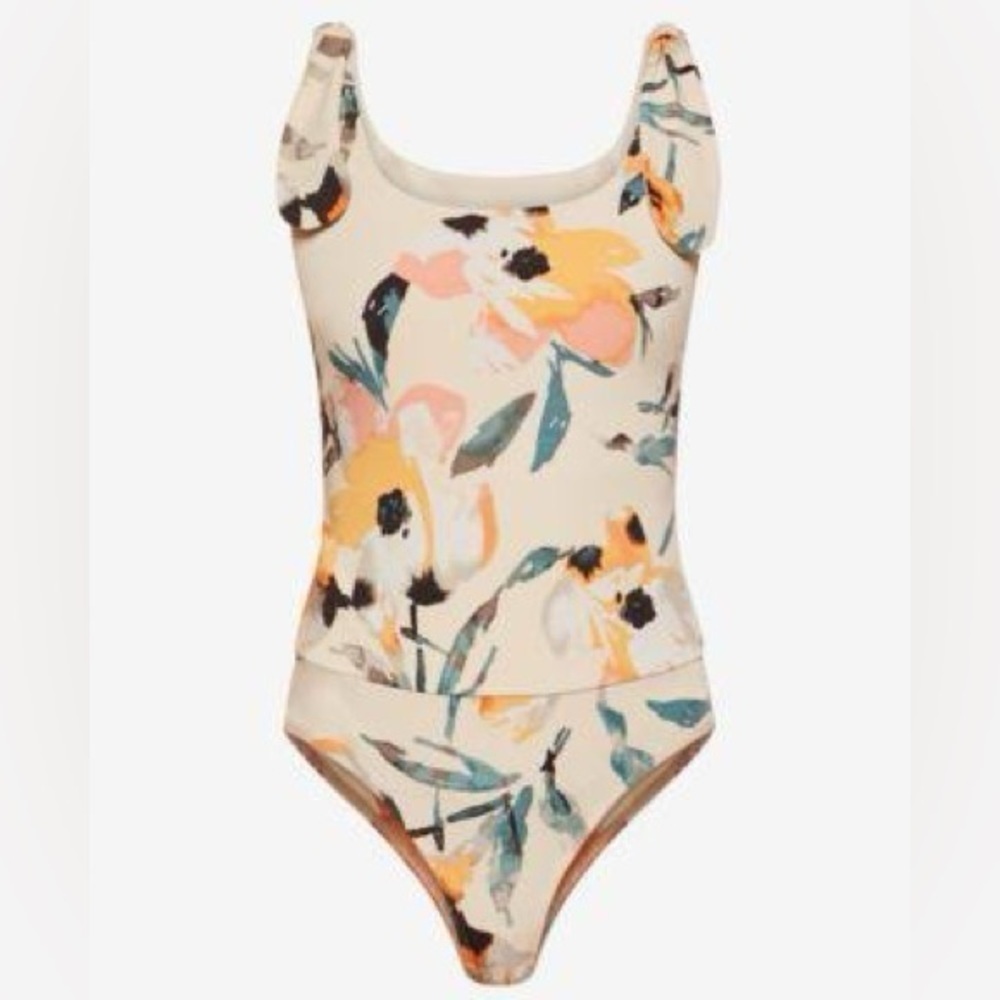 BCBGeneration Floral-Print Bodysuit size L